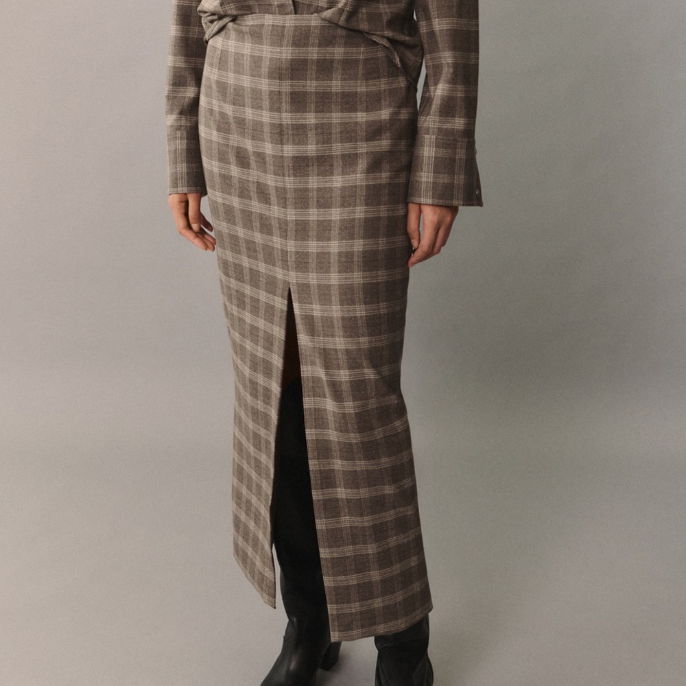 Mango Checkered Pencil Skirt in Brown - Picture 7 of 7